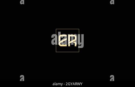 LETTERS ER LOGO DESIGN WITH NEGATIVE SPACE EFFECT FOR ILLUSTRATION USE Stock Vector