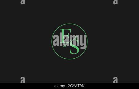 LETTERS ES LOGO DESIGN WITH NEGATIVE SPACE EFFECT FOR ILLUSTRATION USE Stock Vector