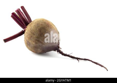 Red beets, close up of table beets, delicious fresh vegetable isolated on white background Stock Photo