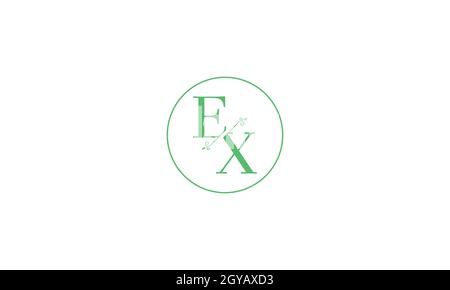 LETTERS EX LOGO DESIGN WITH NEGATIVE SPACE EFFECT FOR ILLUSTRATION USE Stock Vector