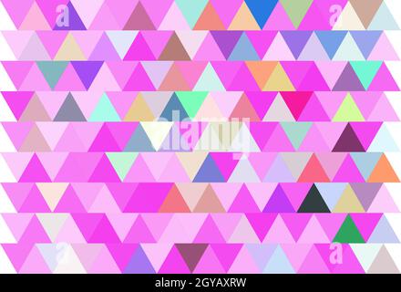 Pink and other color triangles mosaic texture. A sample with polygonal shapes. A new texture for your web site. Multicolor vector triangles background Stock Vector