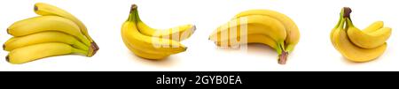 Collection set of photo bananas isolated on white background Stock Photo