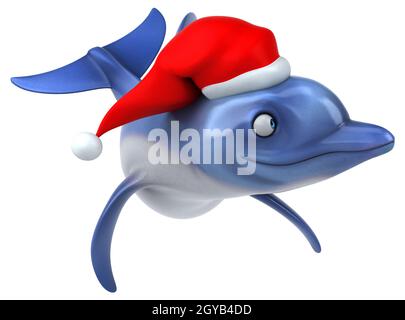 Fun Dolphin - 3D Illustration Stock Photo