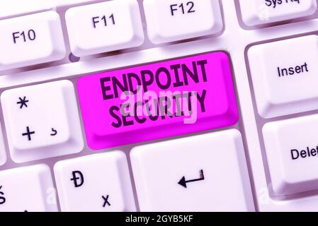 Writing displaying text Endpoint Security, Business overview the methodology of protecting the corporate network Creating New Online Shop Business, Ty Stock Photo