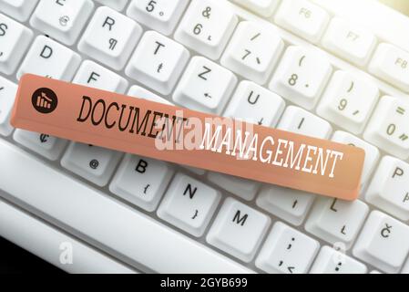 Sign displaying Document Management, Word for Computerized management of electronic documents Editing Website Program Codes, Learning New Programming Stock Photo