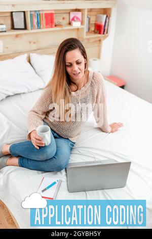Text caption presenting Application Coding, Word Written on process by which a mobile app is developed for mobile Creating New And Interesting Online Stock Photo