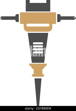 Construction drill icon logo design template vector Stock Vector