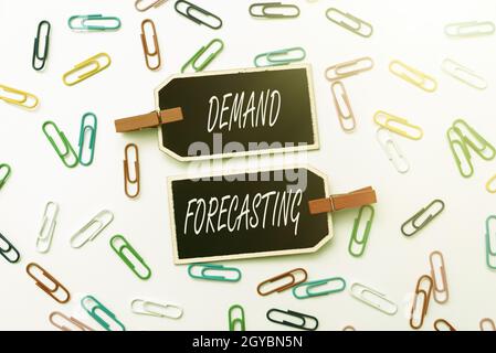 Hand writing sign Demand Forecasting, Business concept predict customer demand to optimize supply decisions Creative Home Recycling Ideas And Designs Stock Photo