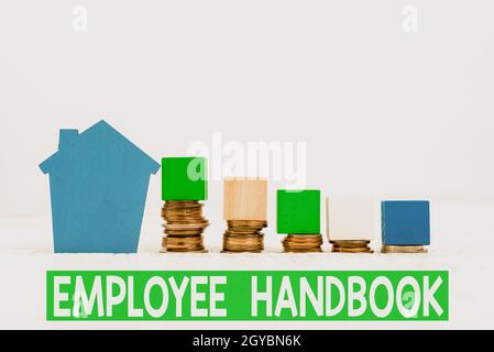 Inspiration showing sign Employee Handbook, Word Written on states the rules and regulations and policies of a company Selling Land Ownership, Investi Stock Photo