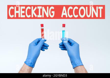 Writing displaying text Checking Account, Business approach bank account that allows you easy access to your money Research Scientist Presenting New M Stock Photo