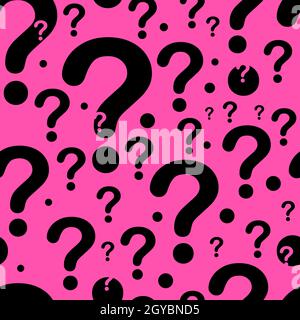 Large and small question mark pattern. chaotic seamless pattern with questions. Stock Vector