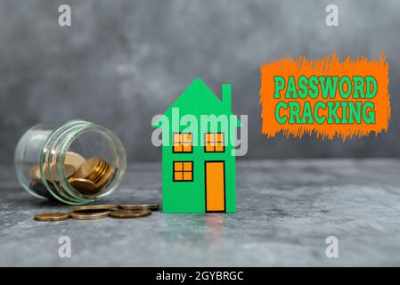 Conceptual caption Password Cracking, Business concept measures used to discover computer passwords from data Creating Property Contract To Sell, Pres Stock Photo