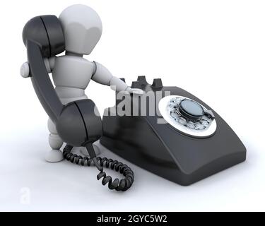 Someone talking on a retro styled telephone Stock Photo