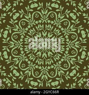 Seamless decorative round ornament with geometric pattern. Oriental floral lace vector. Luxury texture for wallpaper invitation decor fabric. Stock Vector