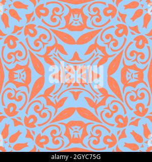 Seamless decorative round ornament with geometric pattern. Oriental floral lace vector. Luxury texture for wallpaper invitation decor fabric. Stock Vector