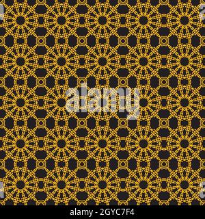 Seamless decorative round ornament with geometric pattern. Oriental floral lace vector. Luxury texture for wallpaper invitation decor fabric. Stock Vector