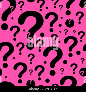 Large and small question mark pattern. chaotic seamless pattern with questions. Stock Vector