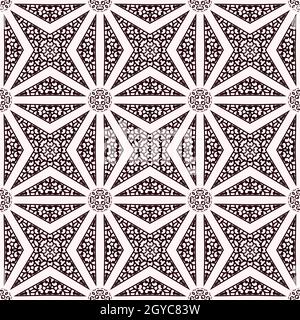 Seamless decorative round ornament with geometric pattern. Oriental floral lace vector. Luxury texture for wallpaper invitation decor fabric. Stock Vector