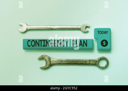 Text caption presenting Contingency Plan, Word Written on A plan designed to take account of a possible future event Abstract Sending Multiple Message Stock Photo
