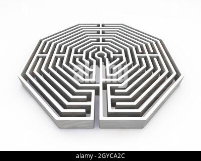 3D render of a maze Stock Photo