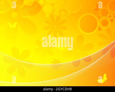 Abstract floral background using warm summer colours Stock Photo