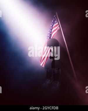 3D render of a fallen soldier tribute Stock Photo