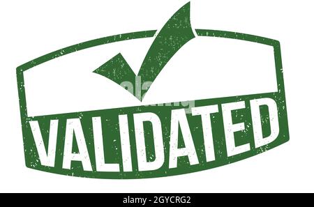Validated grunge rubber stamp on white background, vector illustration Stock Vector