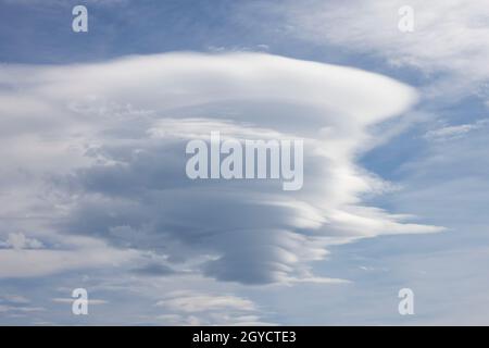 Lenticular cloud formation Stock Photo