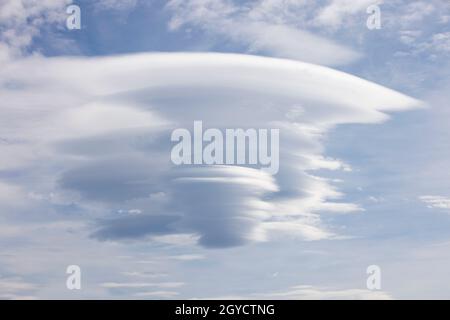 Lenticular cloud formation Stock Photo