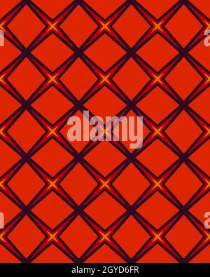 A vertical red background with patterned shapes Stock Photo