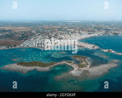 a great view on porto cesareo and rabbit island, in puglia Stock Photo