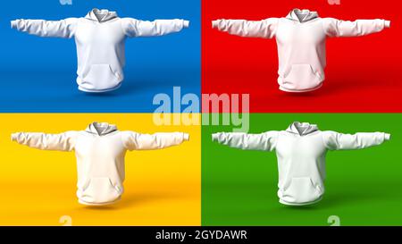 3d realistic render of Mens Jumper clean empty template, mockup for design, logo Stock Photo