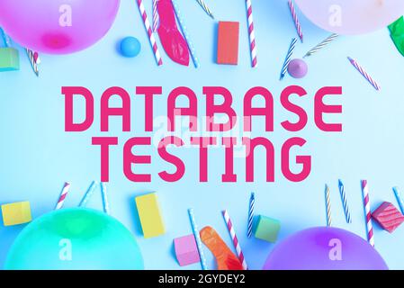 Handwriting text Database Testing, Conceptual photo involves the retrieved values from the database by the web Colorful Birthday Party Designs Bright Stock Photo