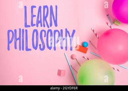 Handwriting text Learn Philosophy, Business showcase learn to develop sound methods of research and analysis Colorful Birthday Party Designs Bright Ce Stock Photo