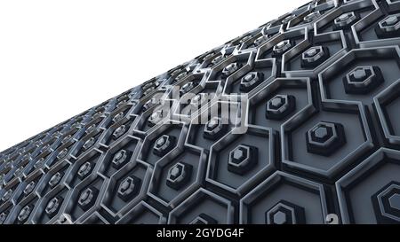 3D Render of Hex Abstract Background Stock Photo