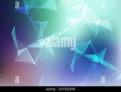 Network communications background with low poly design on a world map ...