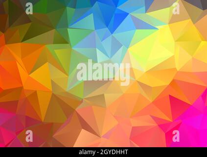 Abstract background with a rainbow coloured low poly abstract design Stock Photo