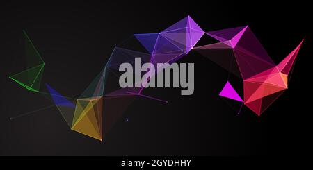 Rainbow coloured abstract low poly banner design Stock Photo