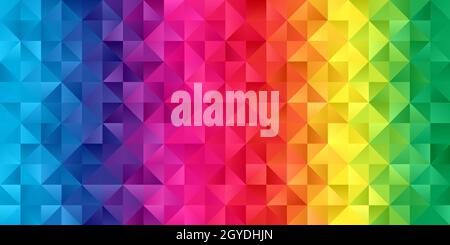 Banner with a rainbow coloured low poly design Stock Photo