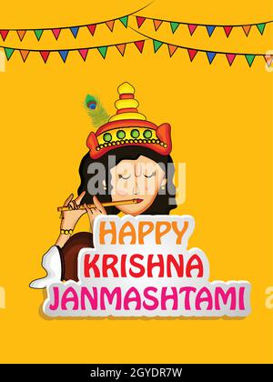 Hindu festival Janmashtami Background Stock Vector