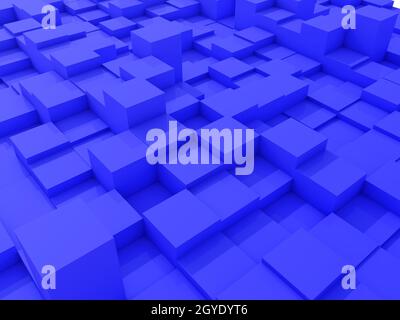 3D render of an abstract landscape of extruding cubes Stock Photo - Alamy