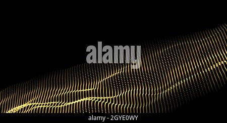 Abstract background with flowing waves of particles design Stock Photo
