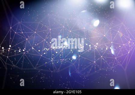 Abstract low poly background with connecting dots and lines Stock Photo