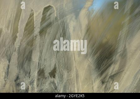 Scratched surface. Dirt texture. Spoiled transparent plastic. The material is covered with dust. Stock Photo