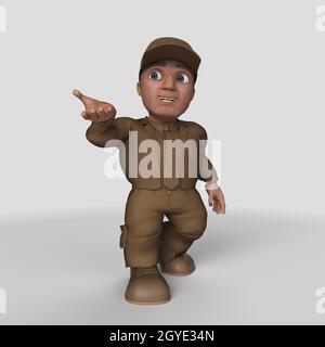 3D Render of Cartoon Delivery Driver Stock Photo