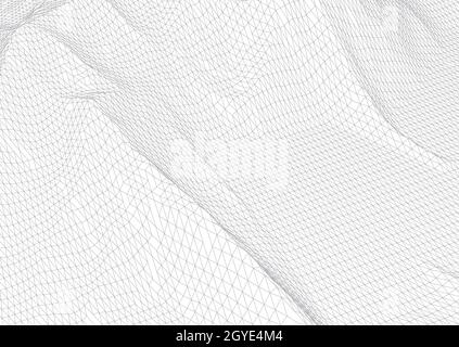 Abstract background with wireframe terrain in black and white Stock Photo