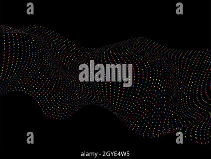 Abstract background with a design of colourful flowing dots Stock Photo