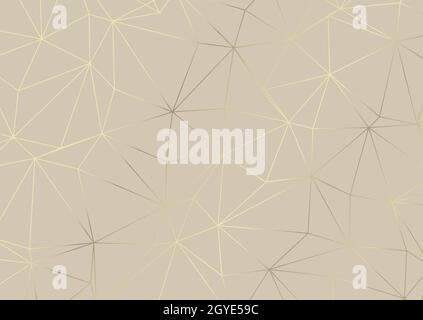 Abstract low poly pattern design in metallic god and cream Stock Photo