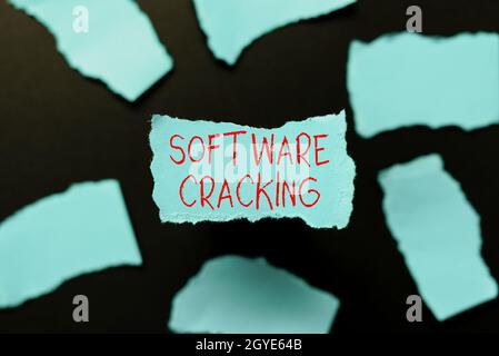 Text showing inspiration Software Cracking, Business idea modification of software to remove or disable features Abstract Focusing On A Single Idea, S Stock Photo