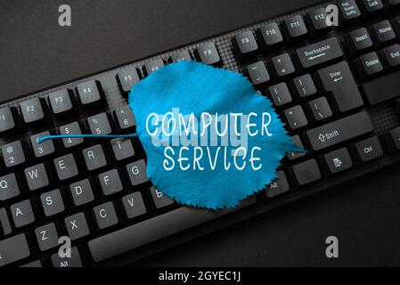 Inspiration showing sign Computer Service, Concept meaning computer time or service including data processing services Abstract Recording List Of Onli Stock Photo